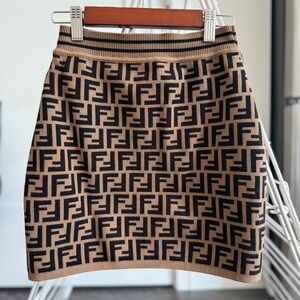Fendi | Skirts | Fendi Women Melange Grey Wool Blend Skirt